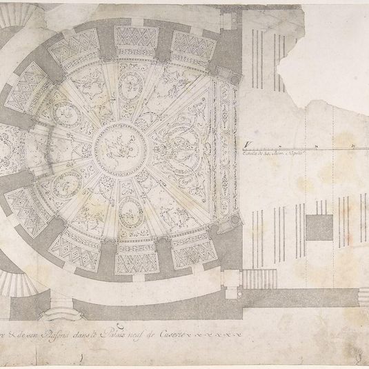 Projection of Ceiling Over Plan of the Small Theater in the Palace at Caserta