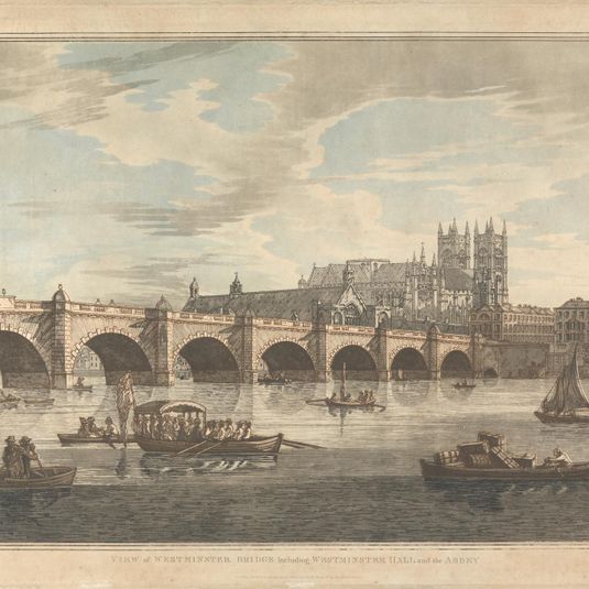View of Westminster Bridge including Westminster Hall and the Abbey