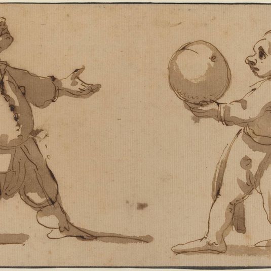 A Caricature with Ball Players