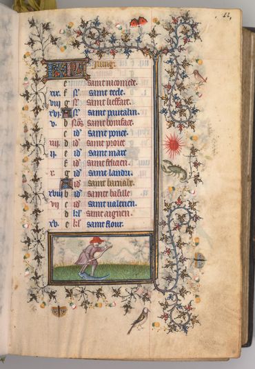 Hours of Charles the Noble, King of Navarre (1361-1425): fol. 6r, June