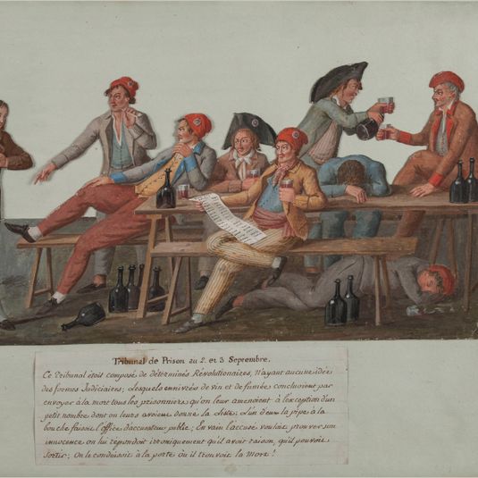 Tribunal de prison lors des massacres de septembre 1792, à Paris.