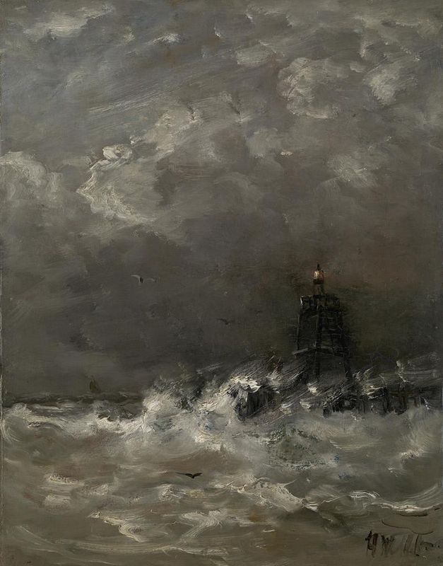Lighthouse in Breaking Waves