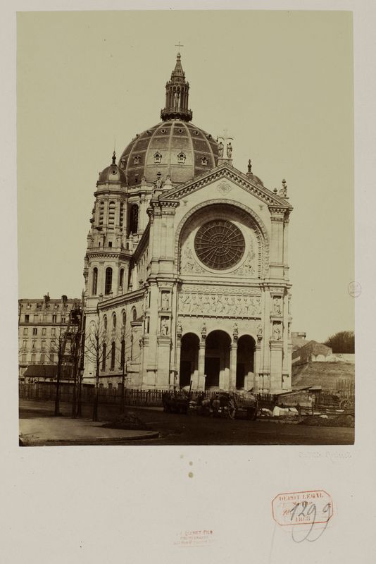 Construction de l'église Saint-Augustin, place Saint-Augustin, 8ème arrondissement, Paris.