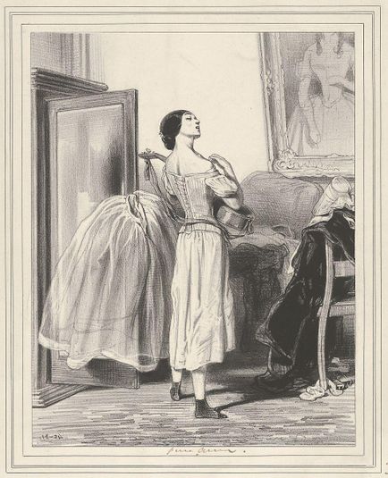 Rien n'est si joli que la fable, si triste que la vérité!, plate 30 from the suite Les Lorettes, published in Le Charivari, October 21, 1842