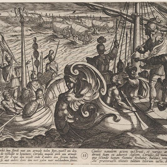 Plate 33: Dutch and Roman Flotillas on the Rhine, from The War of the Romans Against the Batavians (Romanorvm et Batavorvm societas)