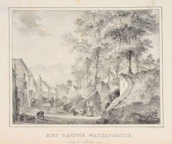 'Het Bagyne Waterpoortje nabij de Plompe toren'