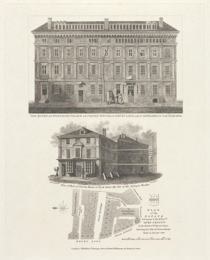 The Queen of Bohemia's Palace, or Crover House in Drury Lane; as it appeared in the Year 1800