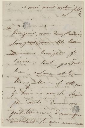 Juliette Drouet à Victor Hugo, 16 mai mardi matin 7h1/2 1848