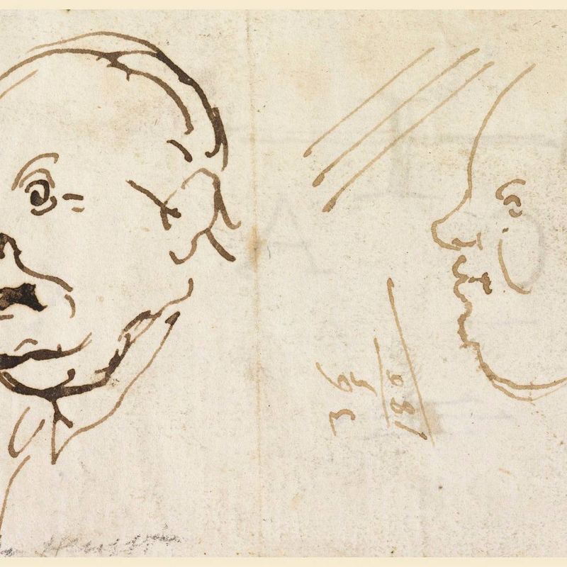Sketches of Four Heads in Caricature