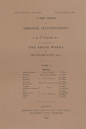 Front Wrapper for the Prose Works of Sir Walter Scott, Part One (two copies)