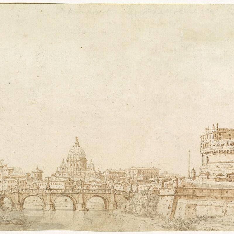 View of Rome with the Dome of Saint Peter's and the Castel Sant' Angelo