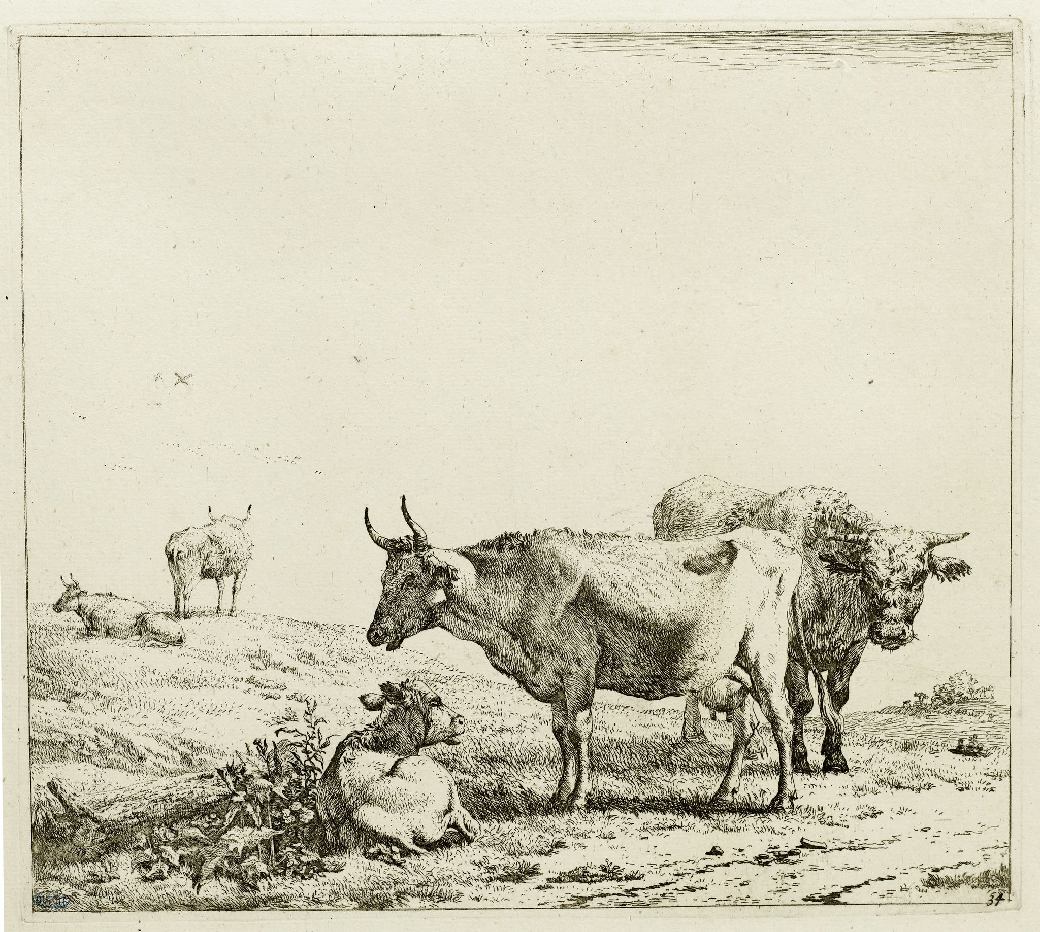 Les Vaches, le taureau et le veau (Dutuit 34)