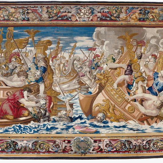 Tapestry showing the Sea Battle between the Fleets of Constantine and Licinius