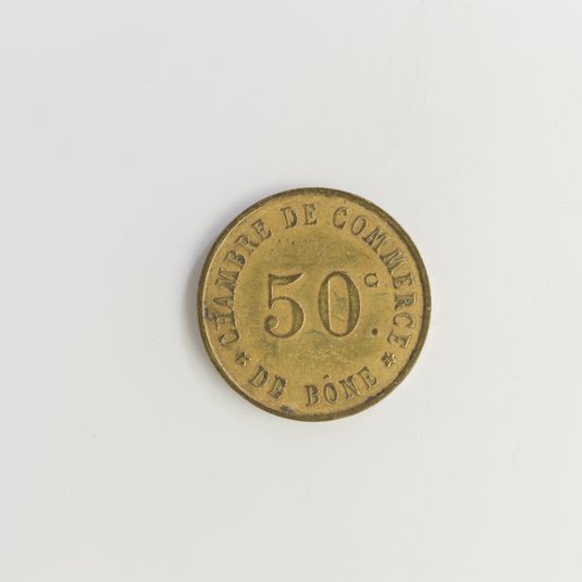 Bon pour 50 centimes de franc de la chambre de commerce de Bône, début du XXe siècle