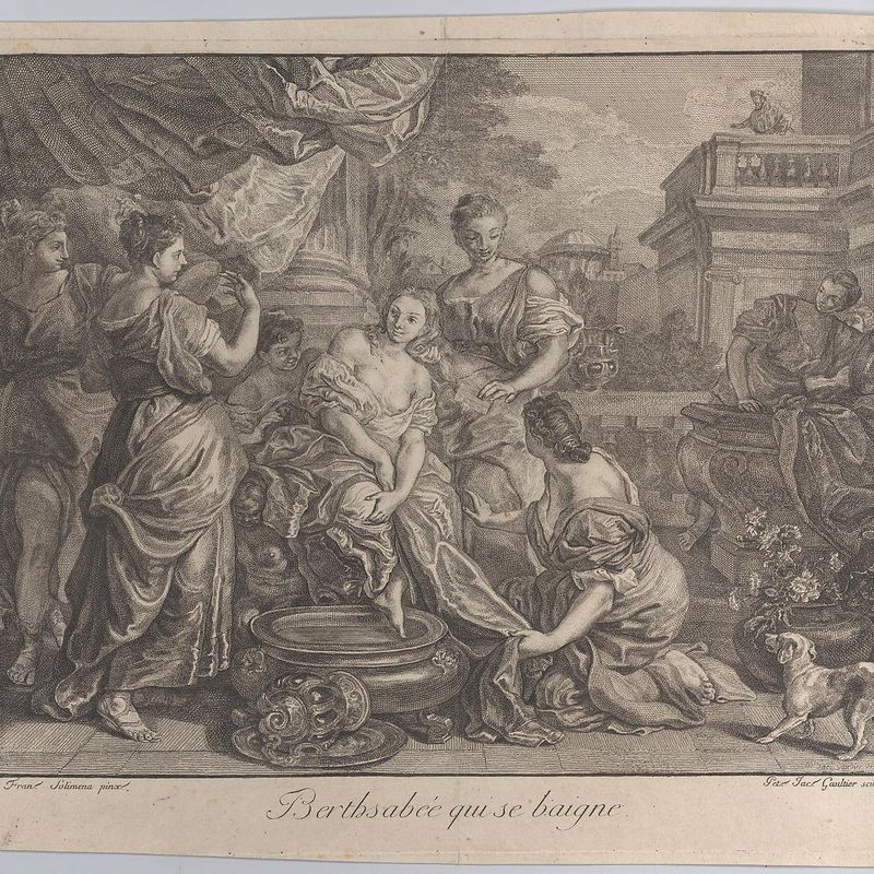 Bathsheba at her bath, with attendants surrounding her
