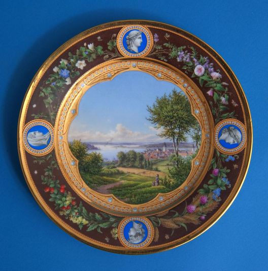 One of a set of six plates, 1867