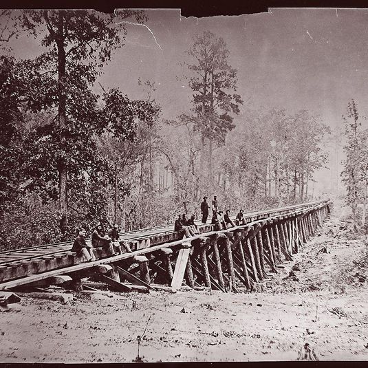 Bridge. U.S. Military Railroad at City Point