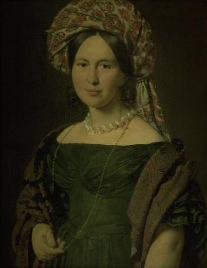 Cathrine Jensen, f. Lorenzen, kunstnerens hustru med turban