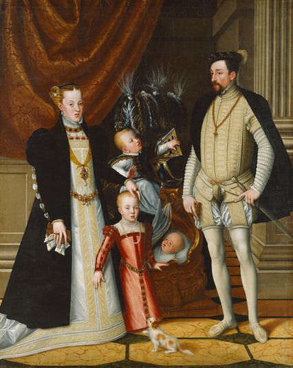 Maximilian II Holy Roman Emperor Maximilian II of Austria and his wife Infanta Maria of Spain with their children