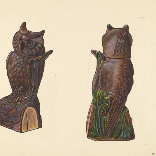 Owl on Log Bank
