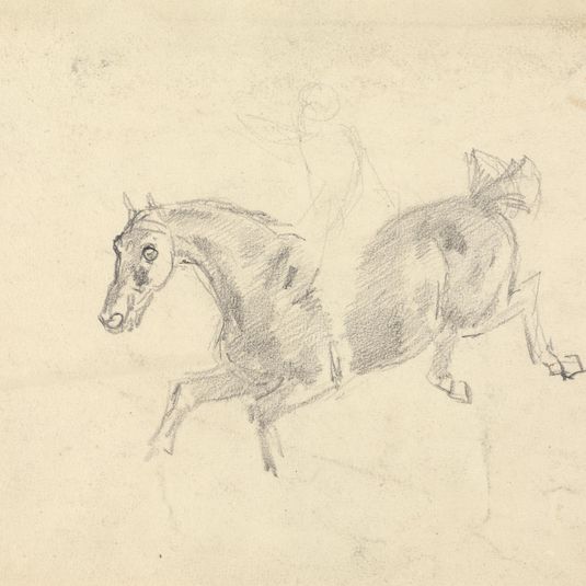 Study of a horse with a figure on its back