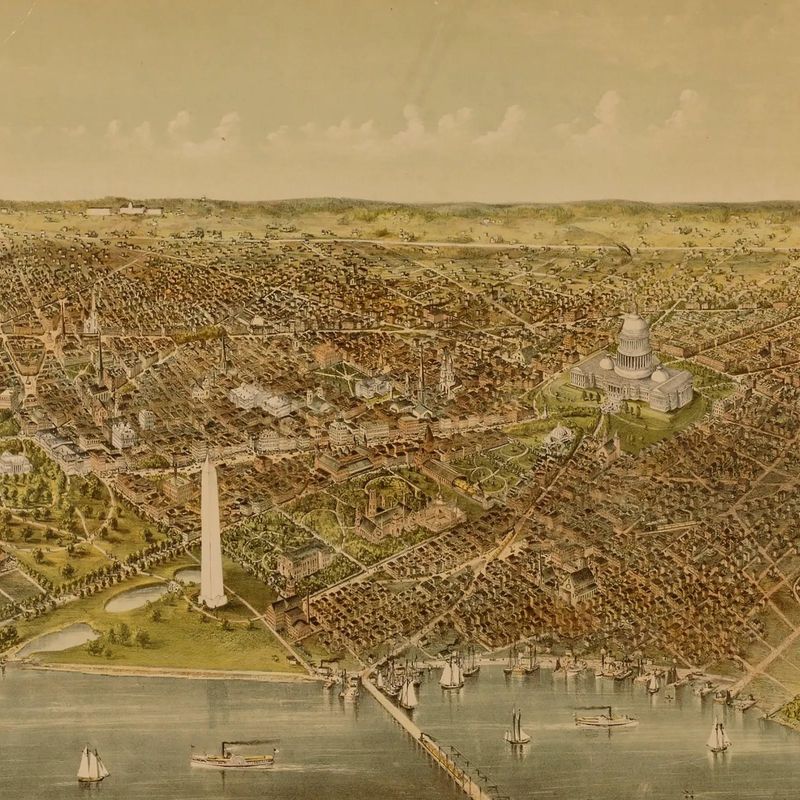 City of Washington (Bird's-eye View from the Potomac Looking North)