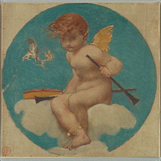 Study for Roundel with Putto Holding Attributes of Music