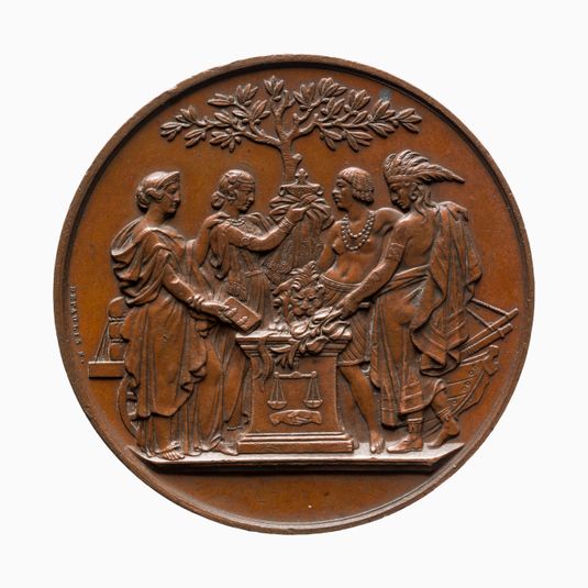Médaille décernée à P. Dutaut pour sa conserve analeptique par la Société des sciences industrielles, arts et Belles-Lettres de Paris, 1862