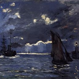 Claude Monet, A seascape, Shipping by Moonlight, about 1864