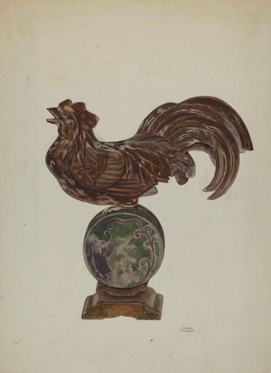 Pa. German Rooster Mantel Ornament