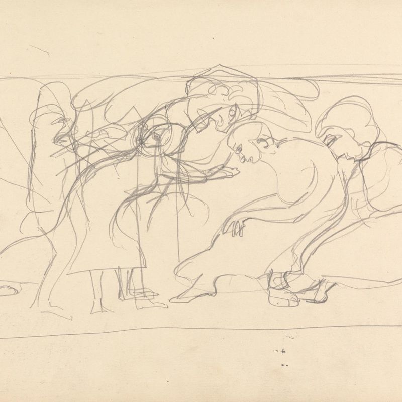 Cave of the Golden Calf: Study for Decorative Panel, Worshippers