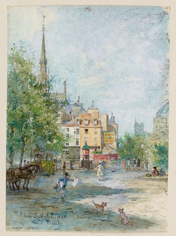 La place Saint Michel, 1885