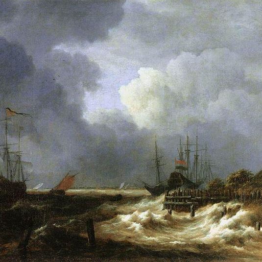 The Jetty, or Stormy Weather over a Dyke in Holland, also known as A Storm