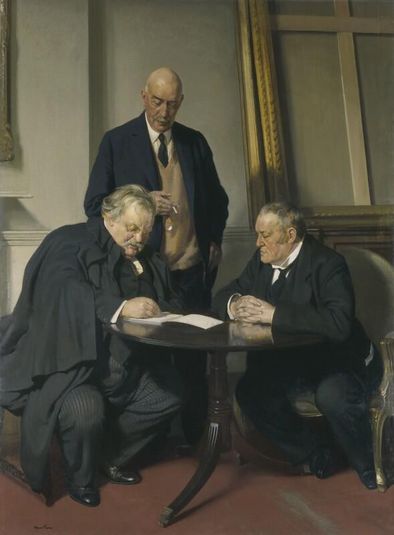 Conversation piece (G.K. Chesterton; Maurice Baring; Hilaire Belloc)