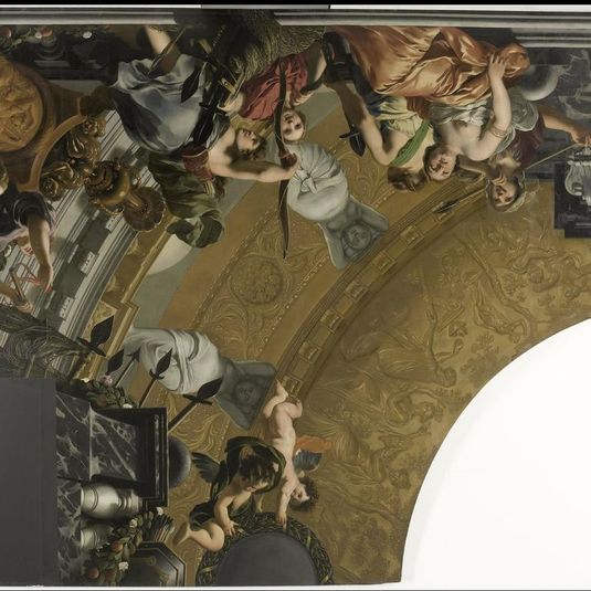 Onderdeel (linksboven) van een plafondschildering met als hoofdvoorstelling Diana en haar gezellinnen
