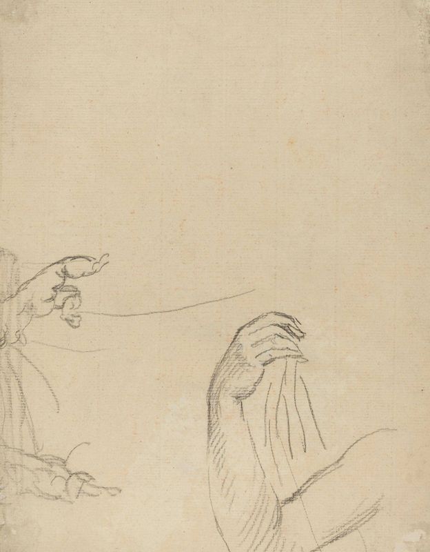Study of Two Putti and a Draped Arm [verso]