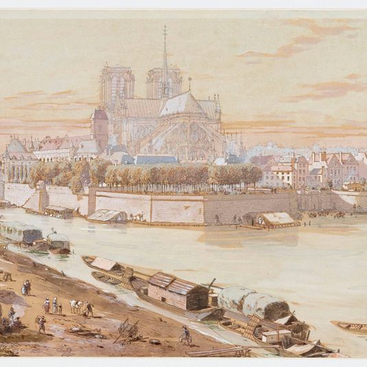 Notre-Dame et l'Evêché en 1750 (composition rétrospective).