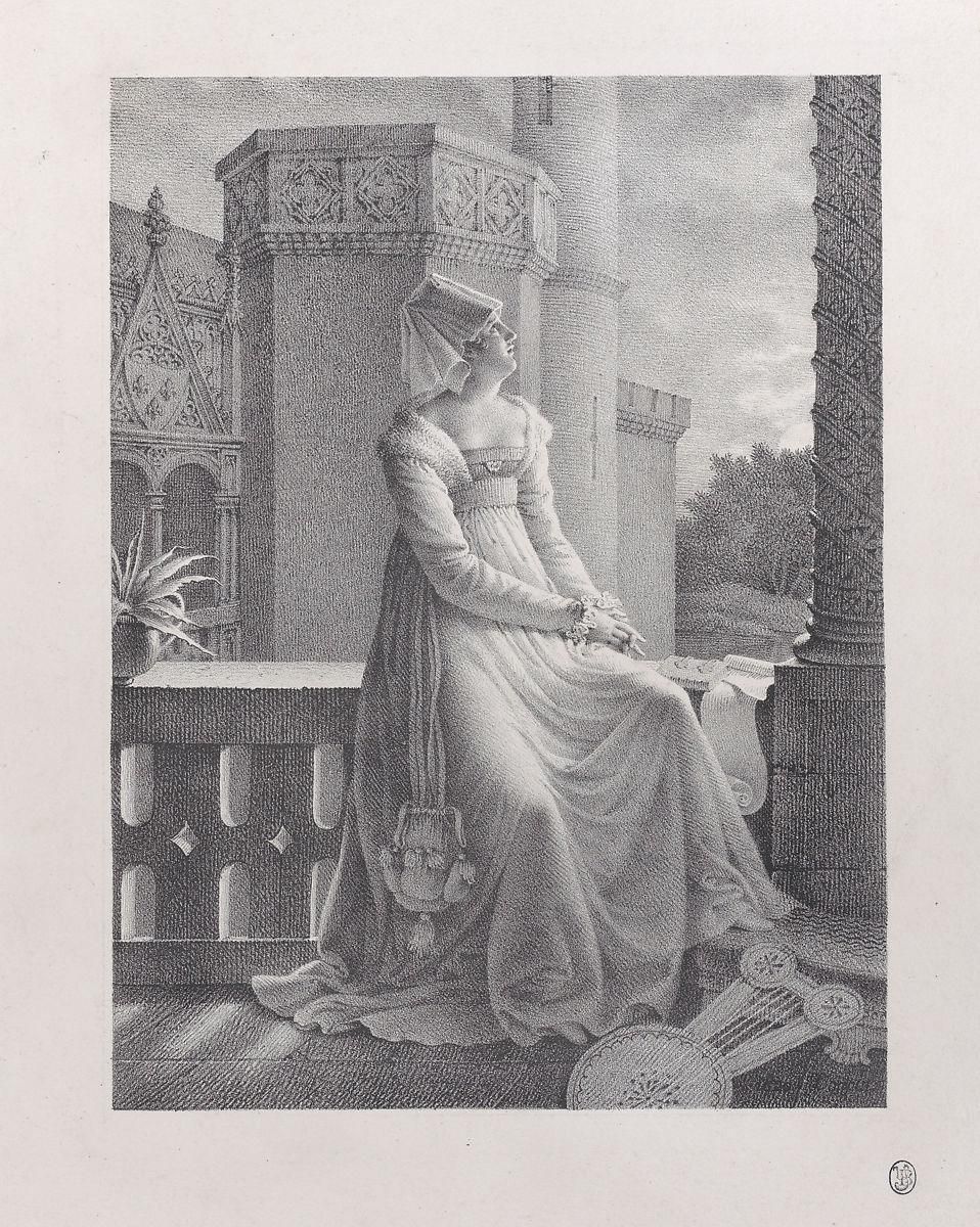 Portrait of Christine de Pisan seated on a balcony