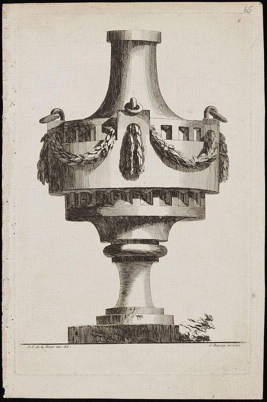 Design for a vase decorated with garlands