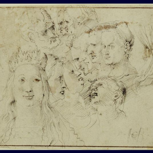 Studies of Heads (recto); Studies of a Male Figure (verso)