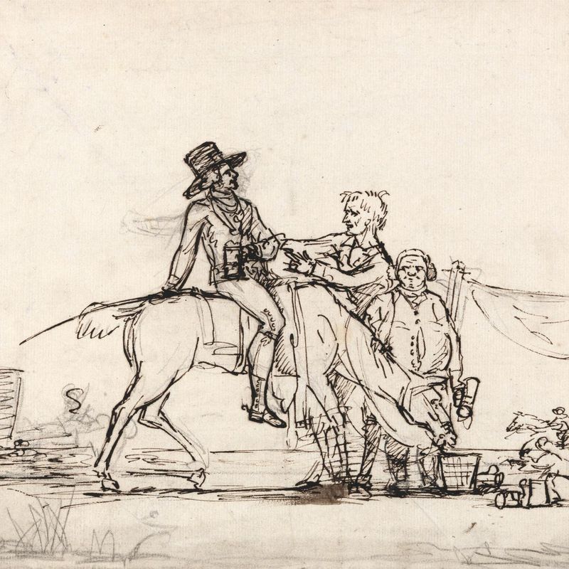 A Horseman and Other Figures at a Race-Course