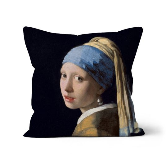 Girl with a Pearl Earring, Johannes Vermeer Cushion Smartify Essentials