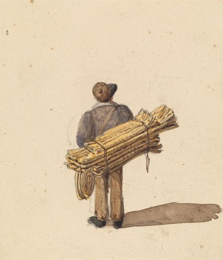 Sketches from Life in Paris: Man with Hanks of Rope