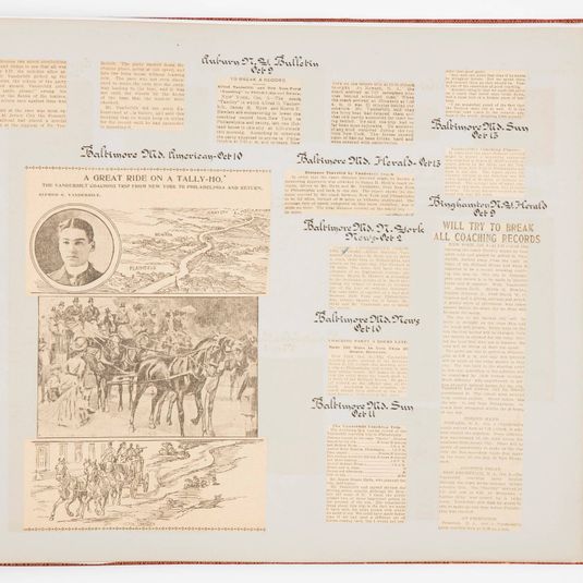 Commemorative Scrapbook Documenting the 1901 Record Breaking Coach Race from New York City to Philadelphia and Back Again