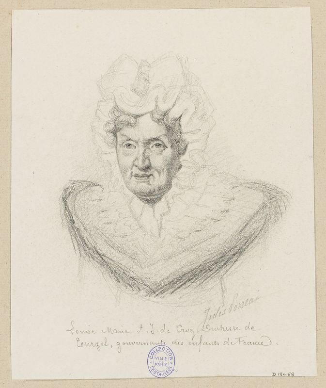 Portrait de Louise Elisabeth de Croÿ d'Havré, duchesse de Tourzel, gouvernante des enfants de France.