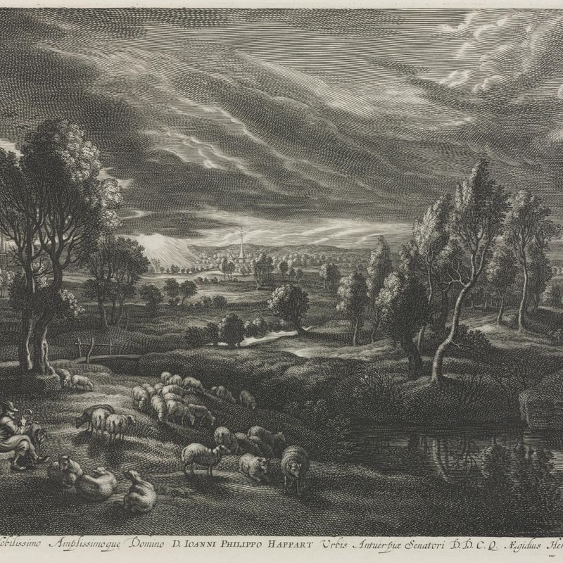 Landscape with Shepherd Playing a Flute