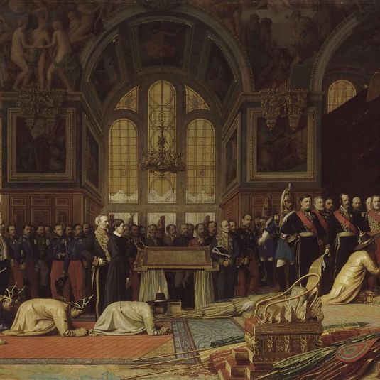Recepción de los embajadores siameses por el emperador Napoleón III en el palacio de Fontainebleau, el 27 de junio de 1861