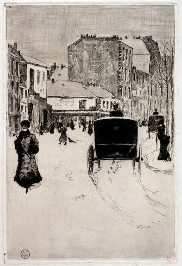 Le boulevard de Clichy par temps de neige
