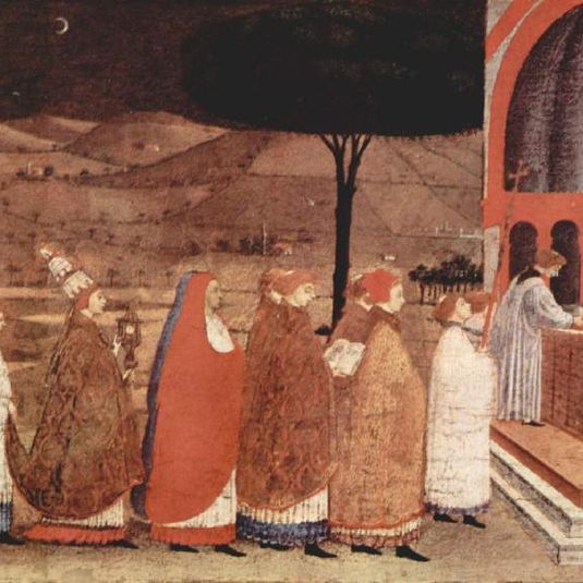 Procession of re-ordained in a church