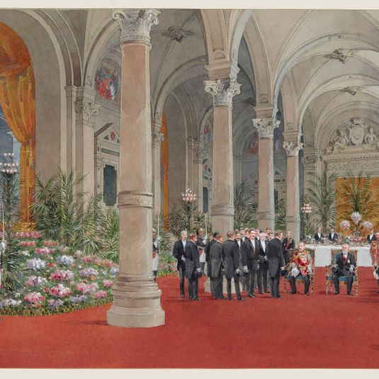 Réception du roi d'Angleterre Edouard VII par le président Loubet à l'Hôtel de ville de Paris, le 2 Mai 1903.